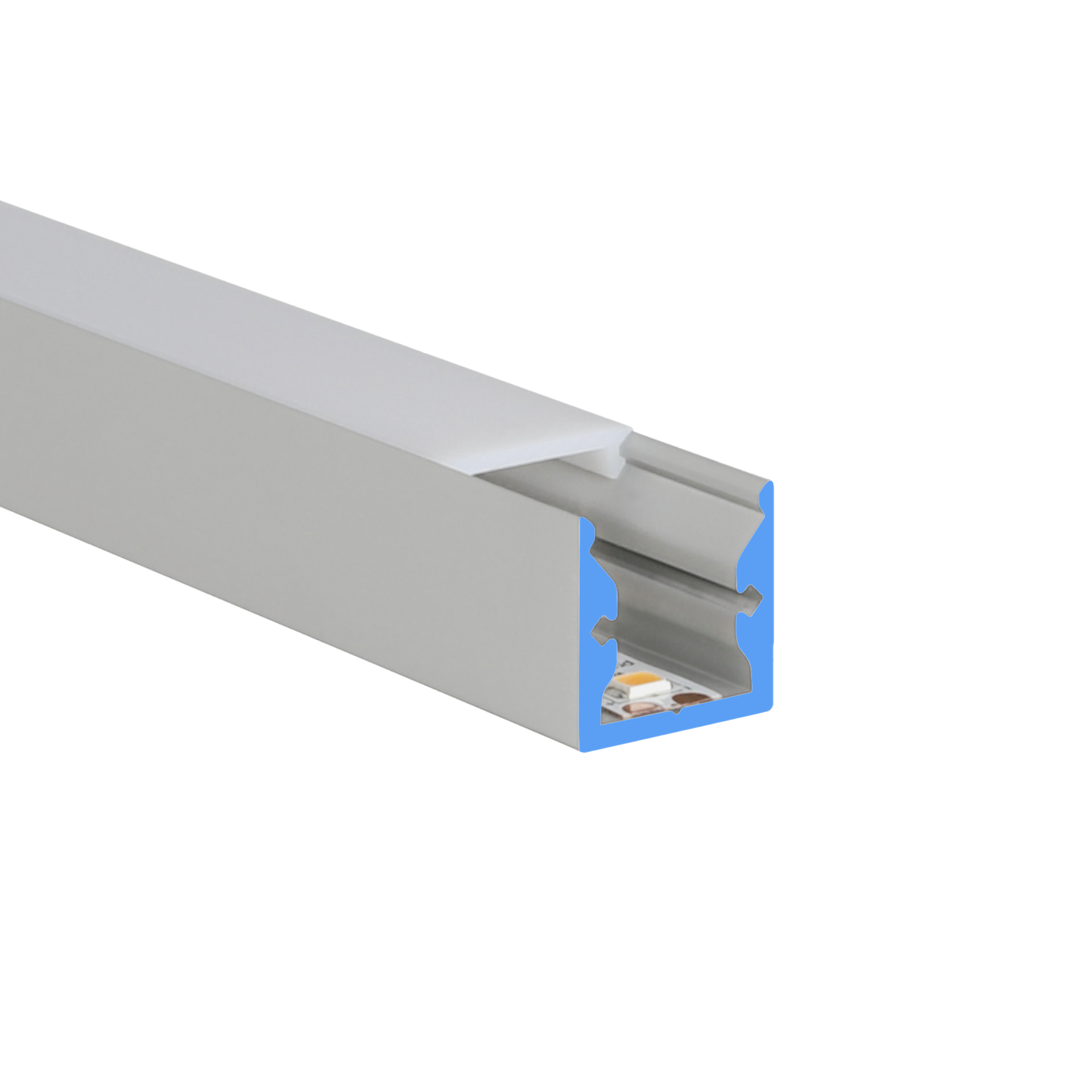 Universell verwendbares U-Profil S-Line Standard in Silber mit Diffusor
