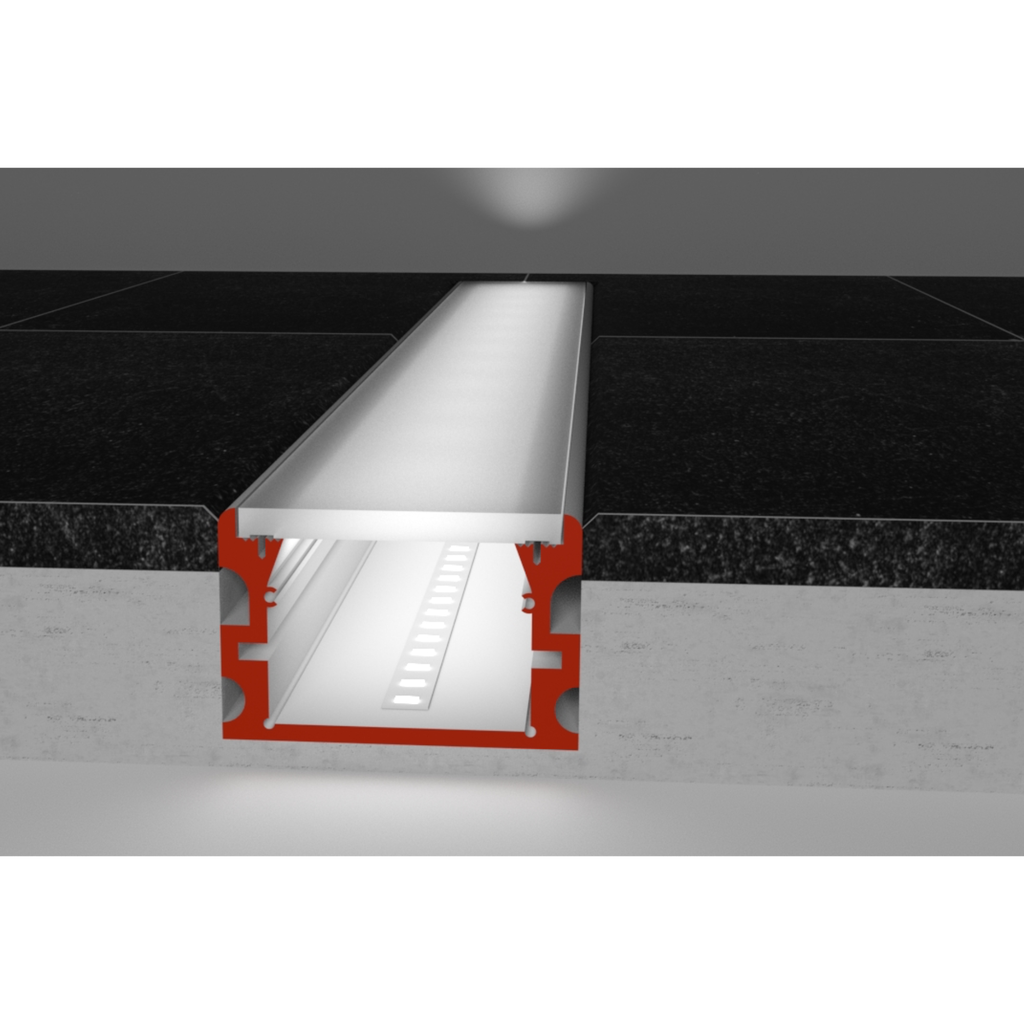 Aluprofil PEP 24-2, für den Bau schmaler und massiver Lichtlinien im Außenbereich, 2m lang | silber eloxiert