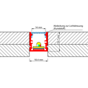 Aluprofil PEP 25-3, für flächenbündigen Einbau in Holz- oder Laminatoberflächen, 2m lang