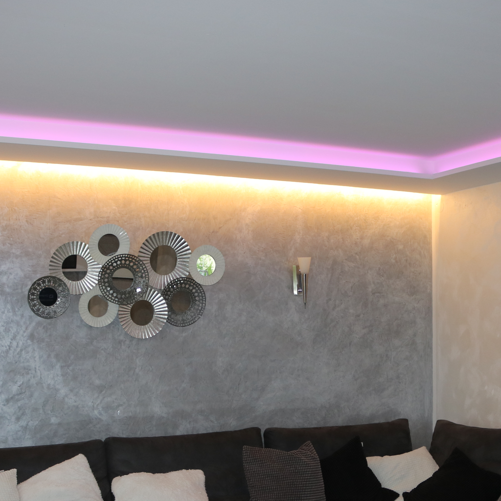 LED-Profil SF für Schattenfugen, LED-Lichtbänder bis 12mm Breite, Aufnahme für 12,5mm Gips