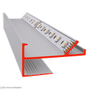 LED-Profil VT für LED-Vouten, Lichtbänder bis 12mm Breite, Aufnahme für 12,5mm Gips