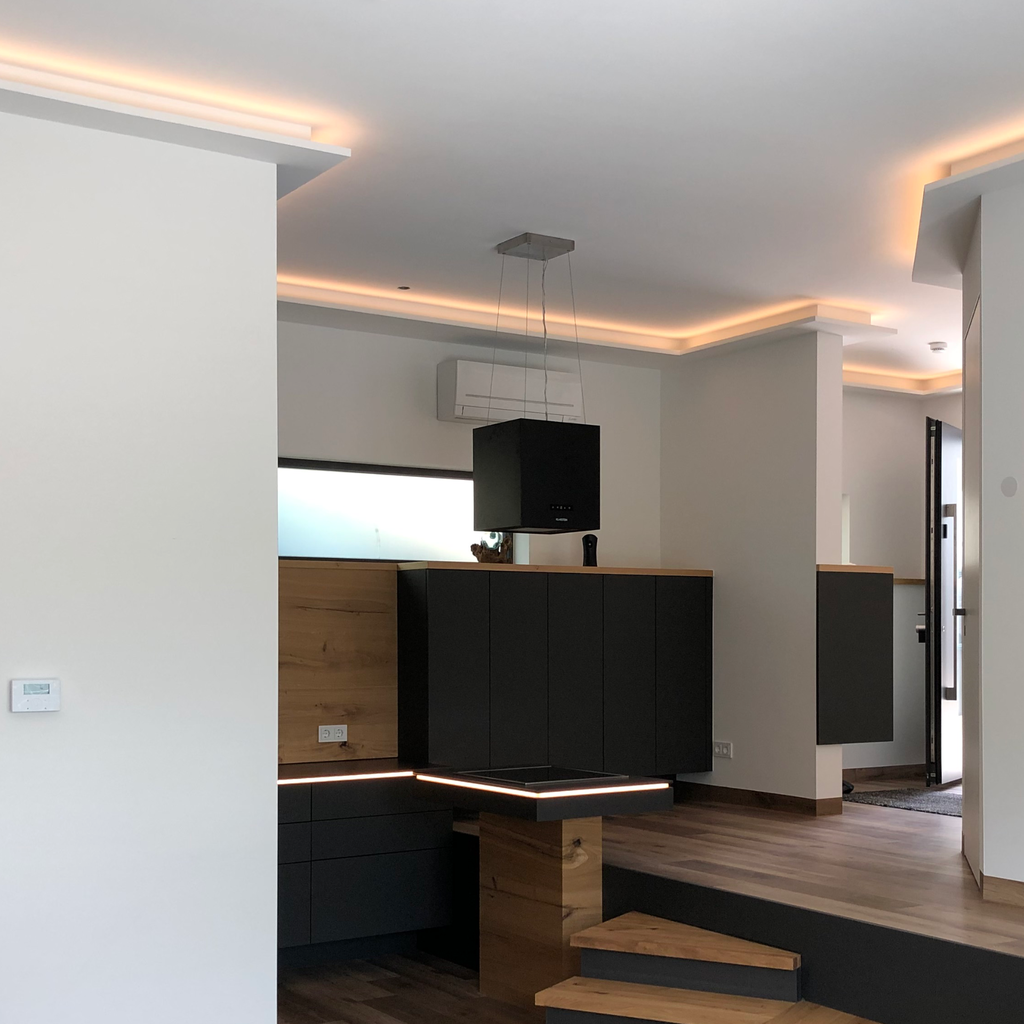 LED-Profil VTL für Vouten, Lichtbänder bis 18mm, Aufnahme für 12,5mm Gipsplatten