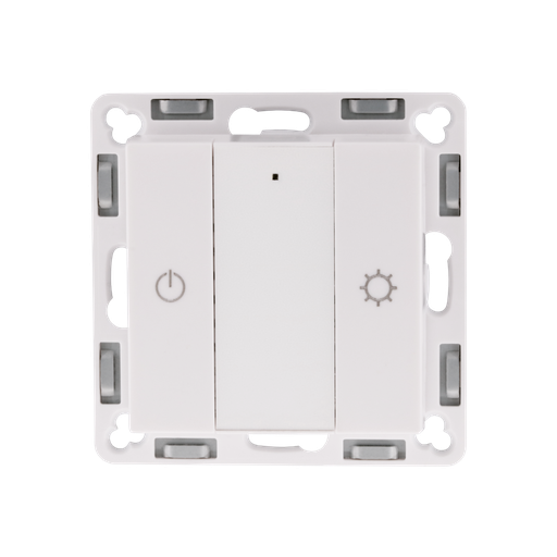 Wand-Dimmer Single Color, Zigbee-kompatibel, mit 2 Schaltern, 1 Zone - Kunstoffrahmen | Cremeweiß